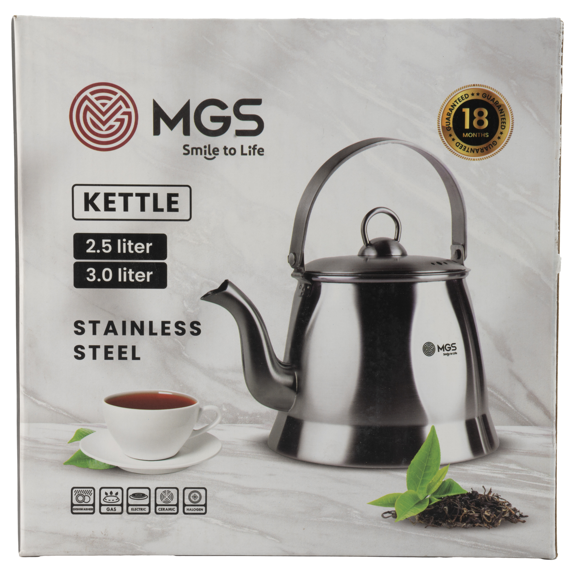 کتری استیل 3 لیتری MGS کد 81017