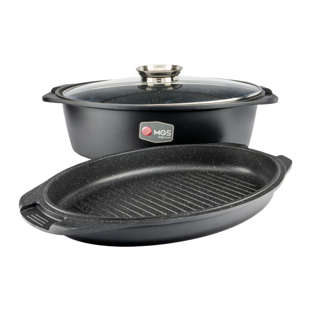 سرویس قابلمه 25 پارچه گرانیت طرح جرمنی B کد GB2514 مشکی