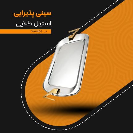 سینی پذیرایی استیل طلایی MGS کد OW4110G