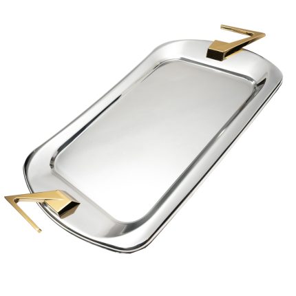 سینی پذیرایی استیل طلایی کد OW4110G