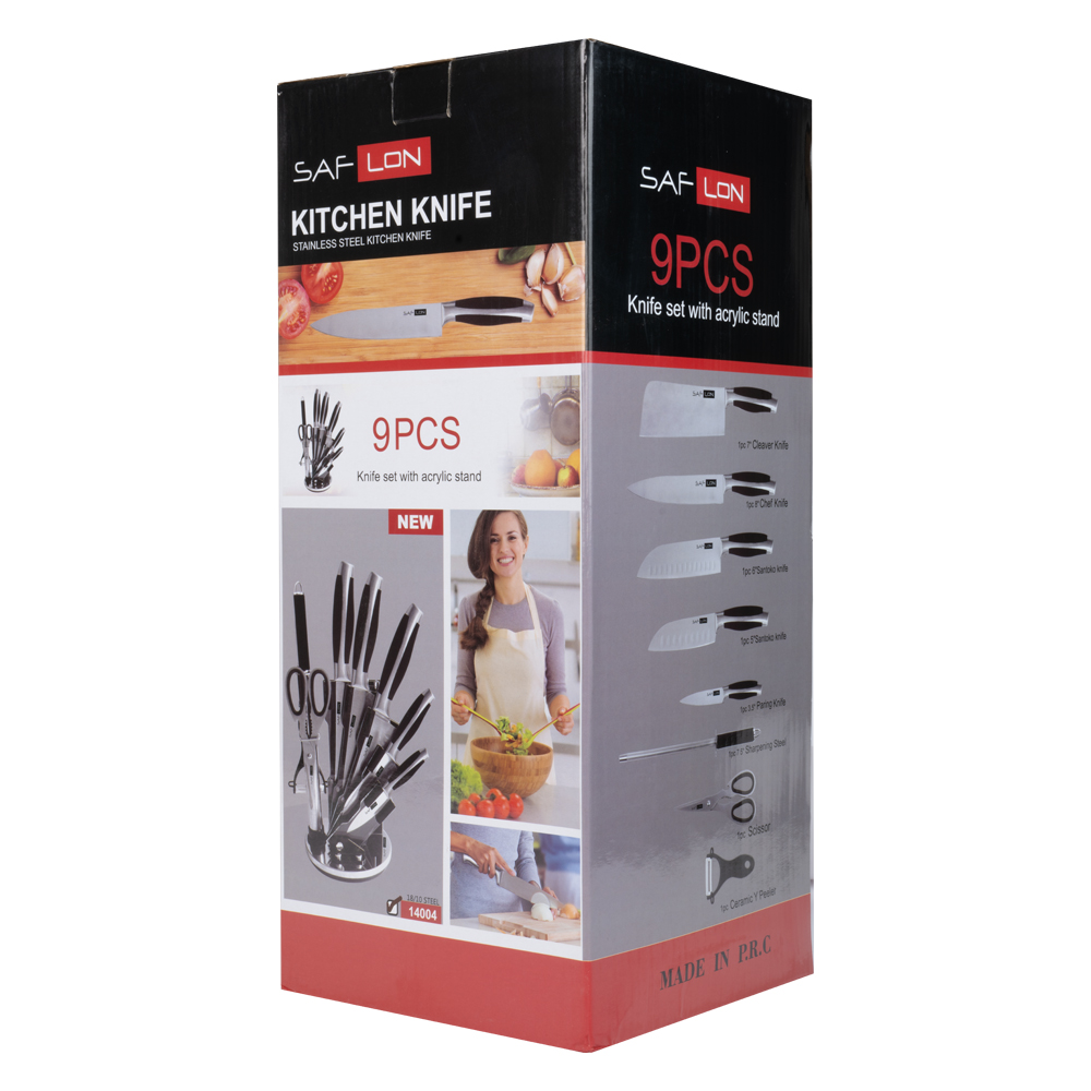 سرویس کارد و ساطور گردان مشکی ام جی اس کد KS-9027