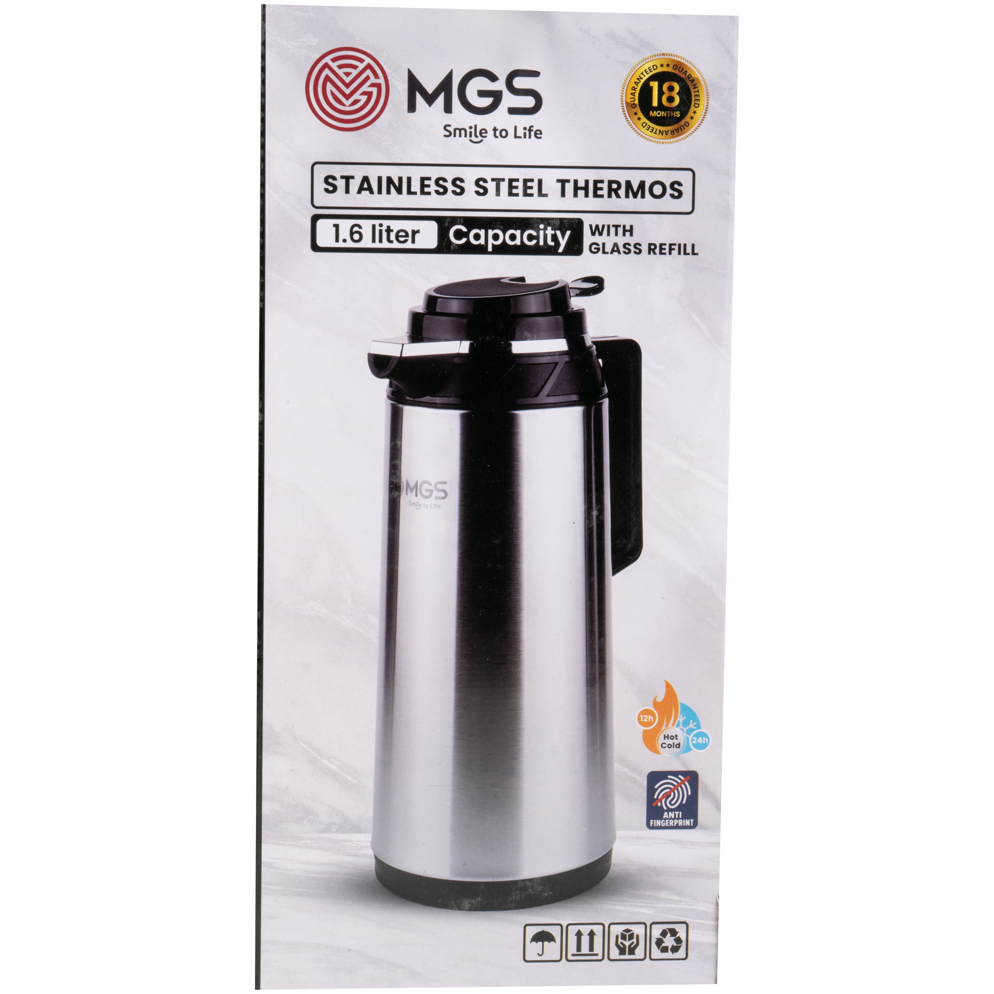 فلاسک 1.6 لیتر استیل MGS کد FS10112