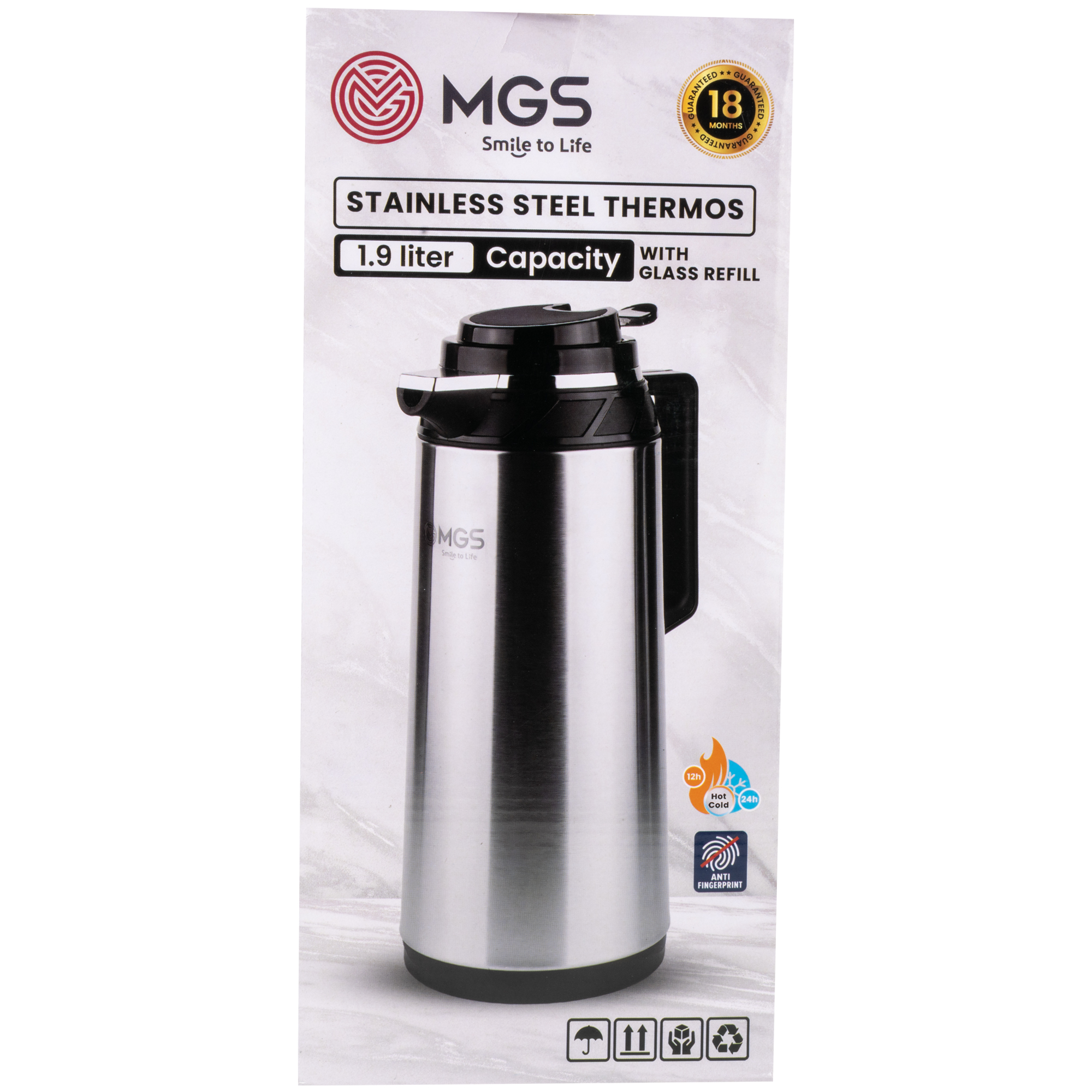 فلاسک 1.9 لیتر استیل MGS کد FS10113