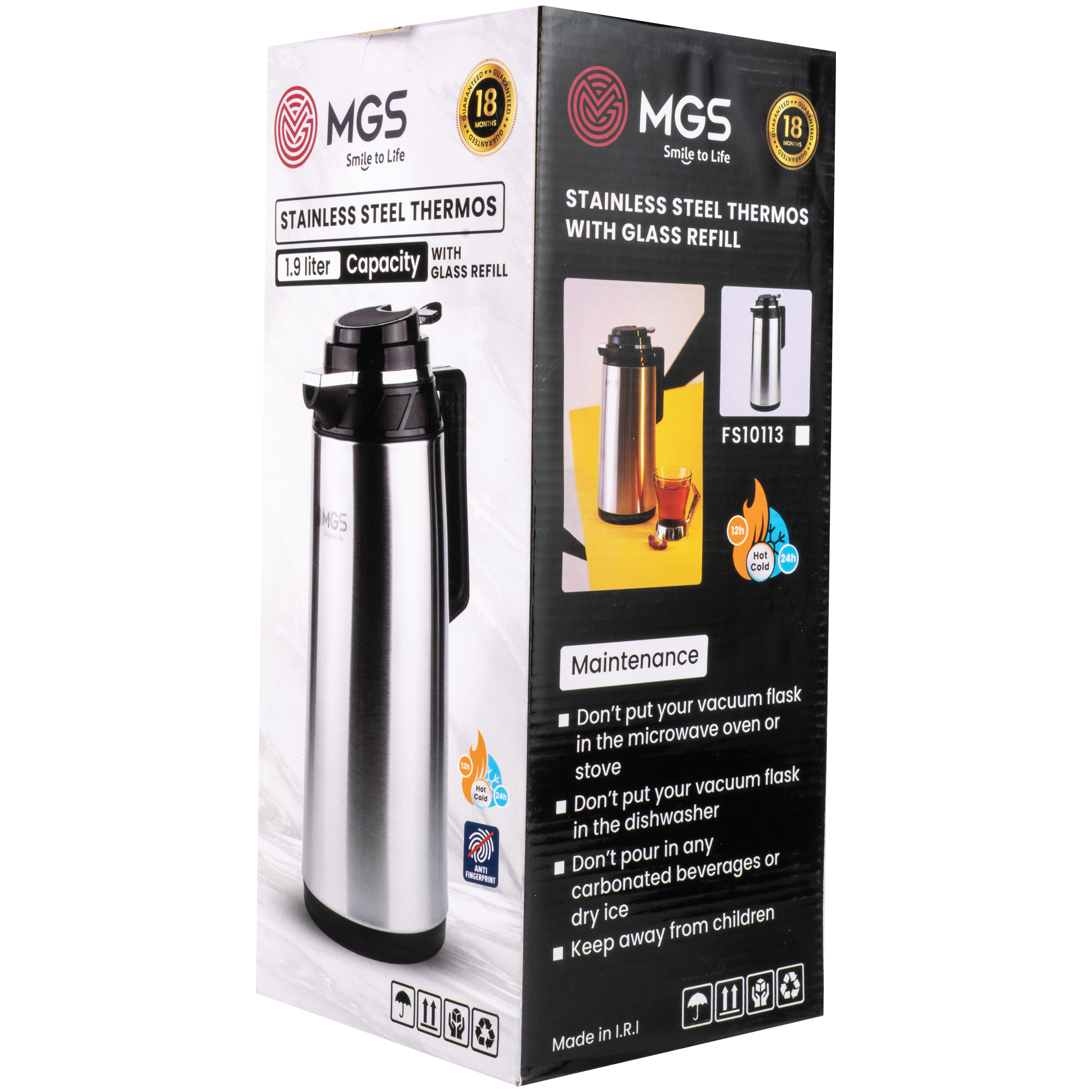 فلاسک 1.9 لیتر استیل MGS کد FS10113