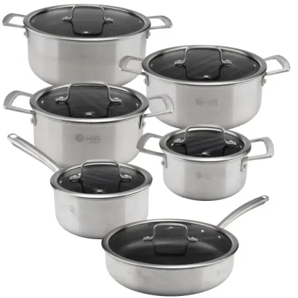 سرویس قابلمه 12 پارچه استیل کف لیزری کد CWS3112