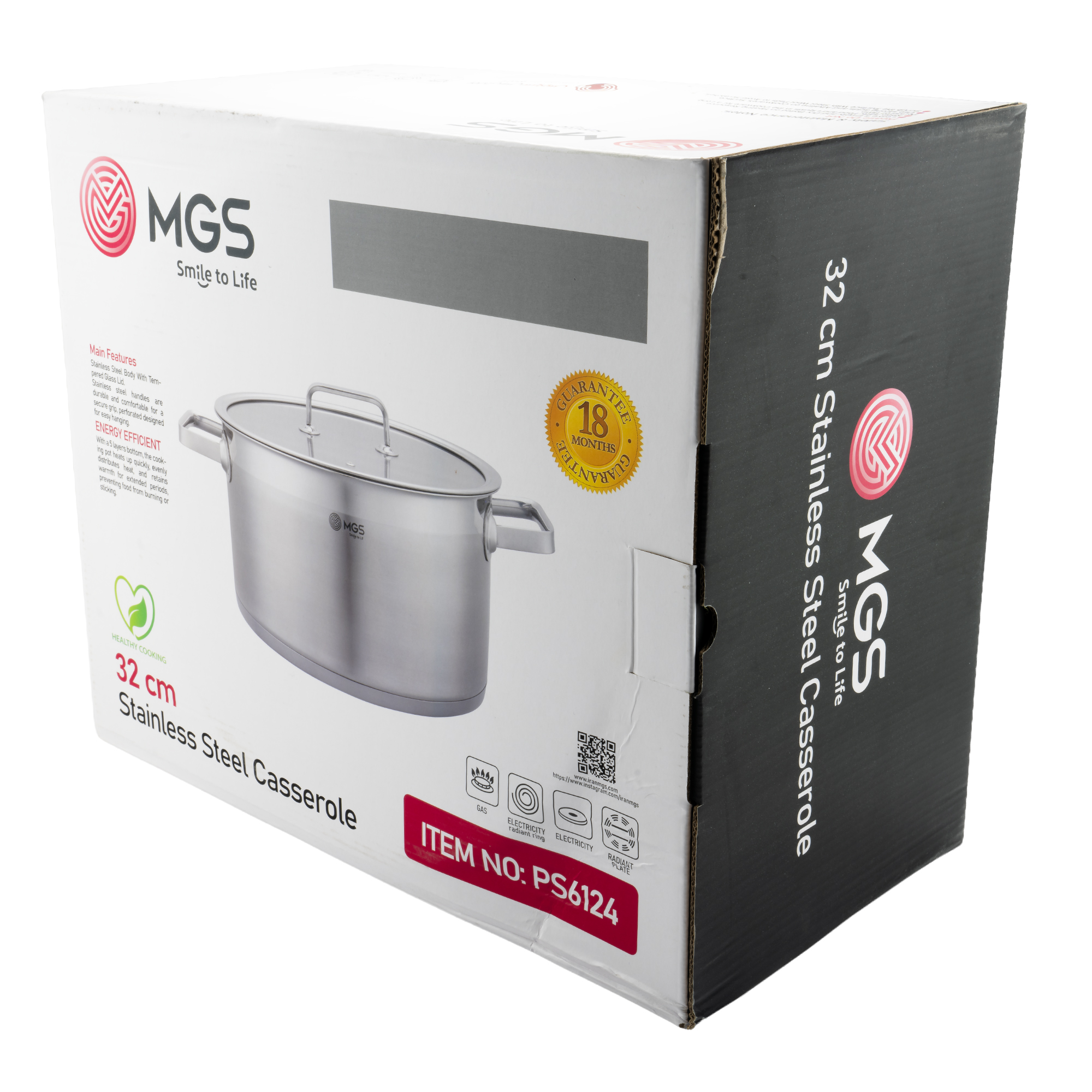 کارتن قابلمه استیل سایز 32 کد PS6124