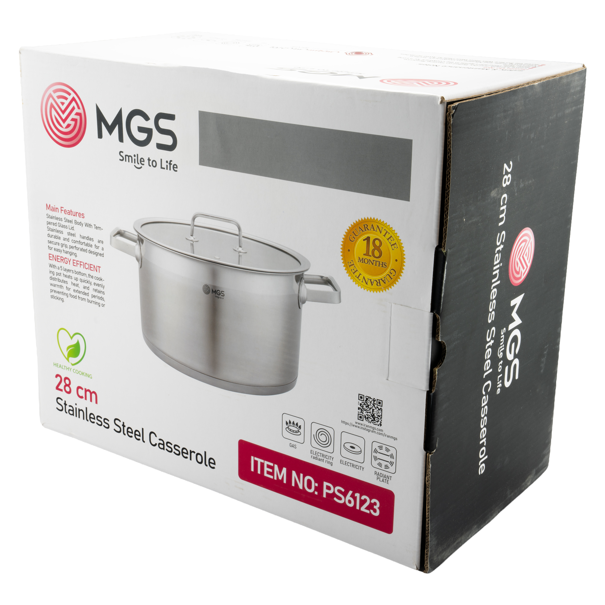 کارتن قابلمه استیل سایز 28 کد PS6123