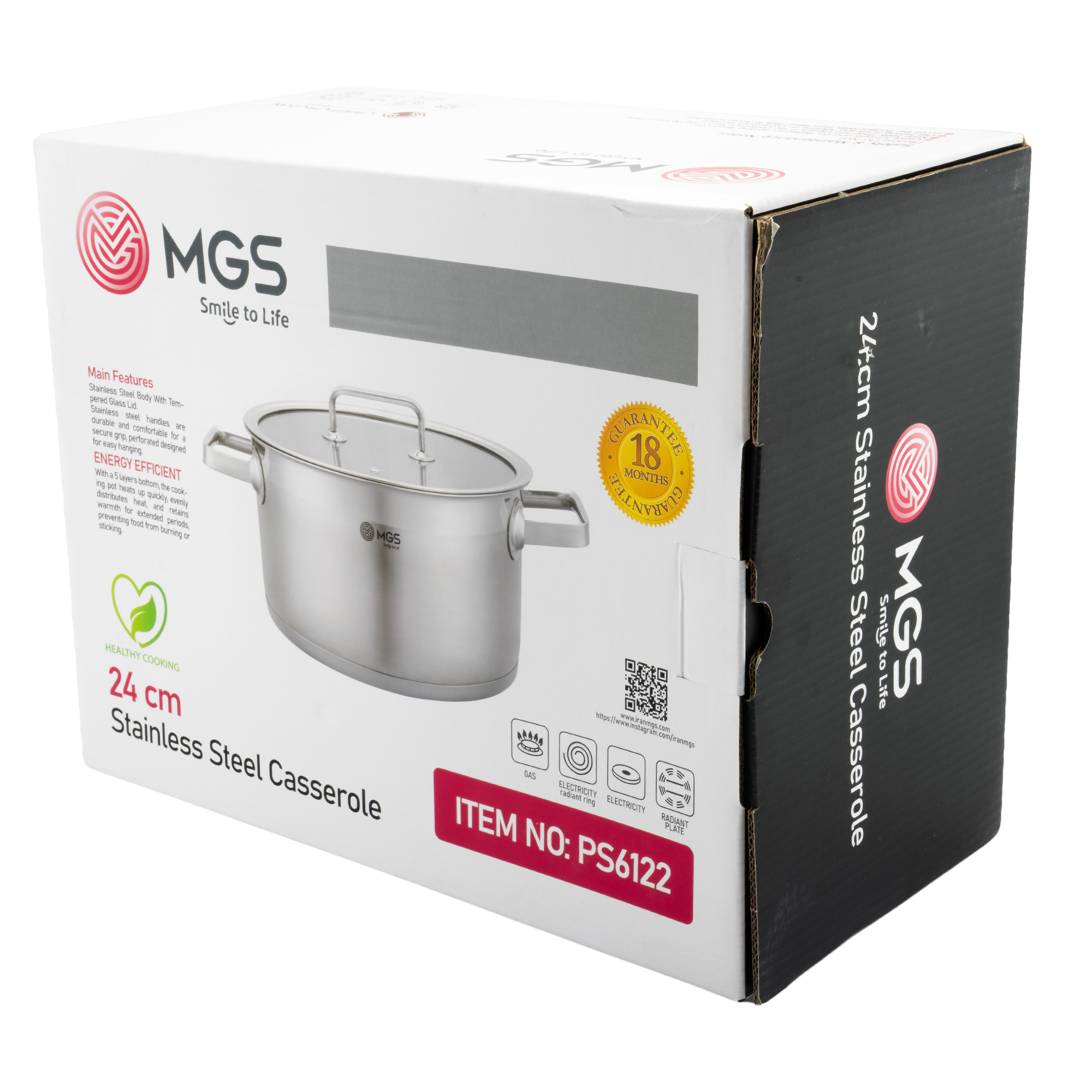 کارتن قابلمه استیل سایز 24 کد PS6122