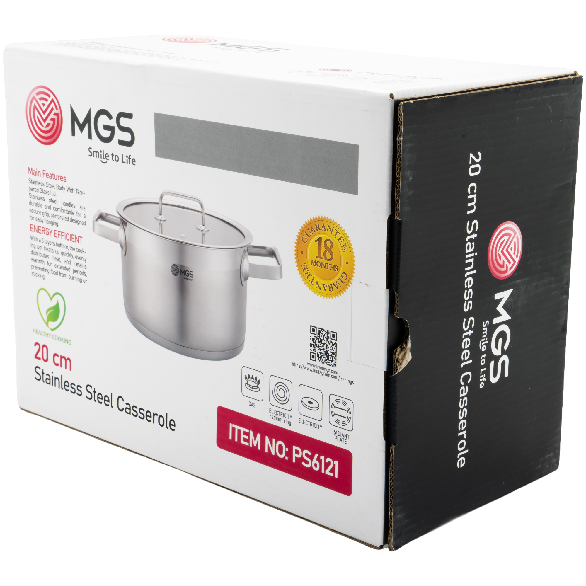 کارتن قابلمه استیل سایز 20 کد PS6121